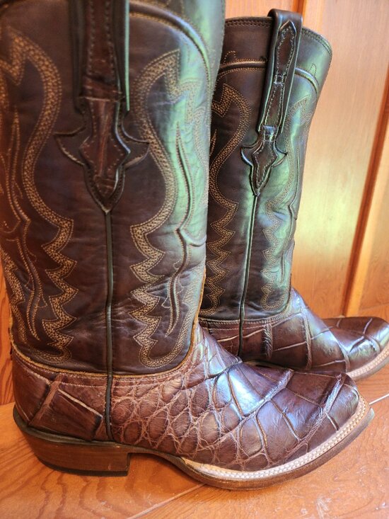 Lucchese Classics L1460 American Alligator Cowboy Boots Men’s 10E (Style L1460)